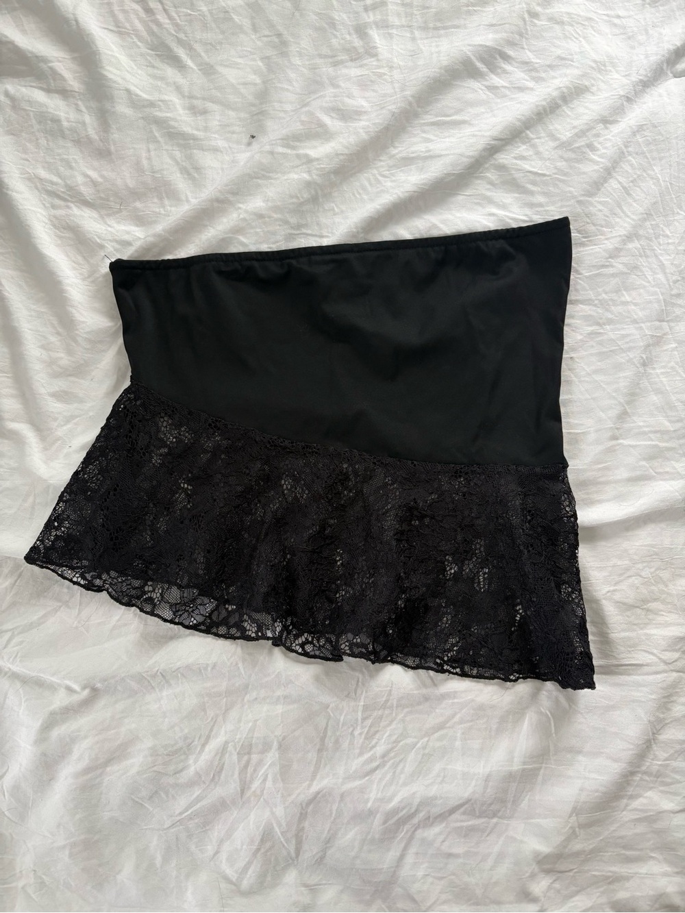 Black Lace Trim Women's Tube Top